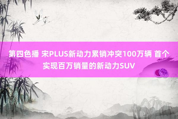 第四色播 宋PLUS新动力累销冲突100万辆 首个实现百万销量的新动力SUV