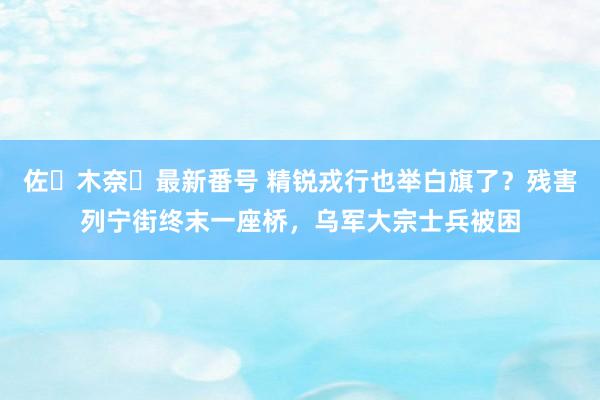 佐々木奈々最新番号 精锐戎行也举白旗了？残害列宁街终末一座桥，乌军大宗士兵被困