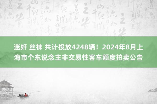 迷奸 丝袜 共计投放4248辆！2024年8月上海市个东说念主非交易性客车额度拍卖公告