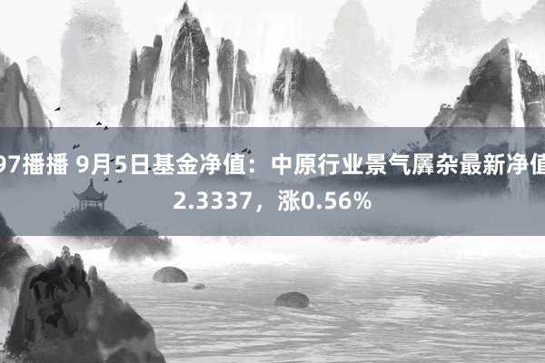 97播播 9月5日基金净值：中原行业景气羼杂最新净值2.3337，涨0.56%