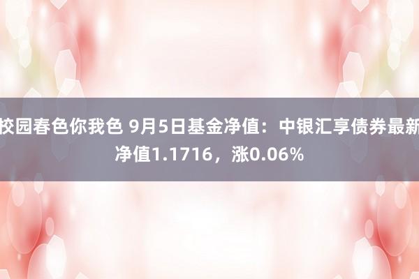 校园春色你我色 9月5日基金净值：中银汇享债券最新净值1.1716，涨0.06%