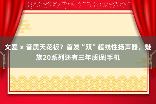 文爱 x 音质天花板？首发“双”超线性扬声器，魅族20系列还有三年质保|手机